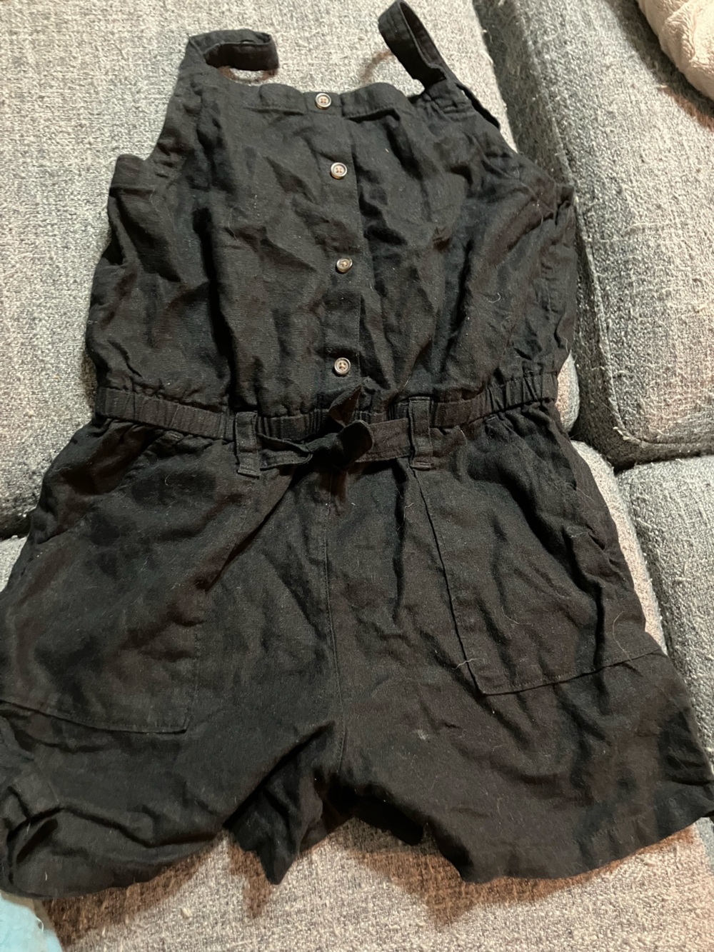 Old Navy Black Sleeveless Button-Front Romper One-Piece